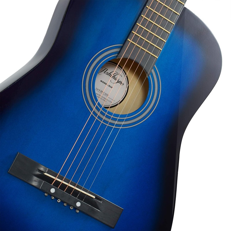 Ashthorpe 38-inch Beginner Acoustic Guitar Package (Blue), Basic Starter Kit