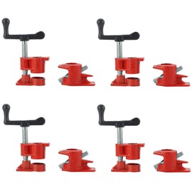ATPEAM Wood Gluing Pipe Clamp Set | 4 Pack Wood Clamps Heavy Duty Cast Iron Parallel Clamps Quick Release Pipe Clamps for Woodworking(4, 3/4")