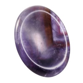 Nupuyai 2 Pieces Natural Amethyst Stone Gemstone Thumb Stone Massage Stone Worry Stone Pocket Stone Crystal Set for Reiki Healing Chakra Stones Decoration