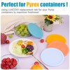 LUVCOSY 4 Cup Silicone Replacement Lids Storage Cover for Pyrex
