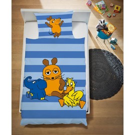 Die Sendung mit der Maus Bed Linen 80 x 80 cm + 135 x 200 cm 100% Cotton with Zip