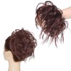 Real Fashion Tousled Updo Hair Pieces Messy Bun Hair Scrunchies Extensions Hair Pieces Ponytails Hair Extensions for Women Dark Auburn