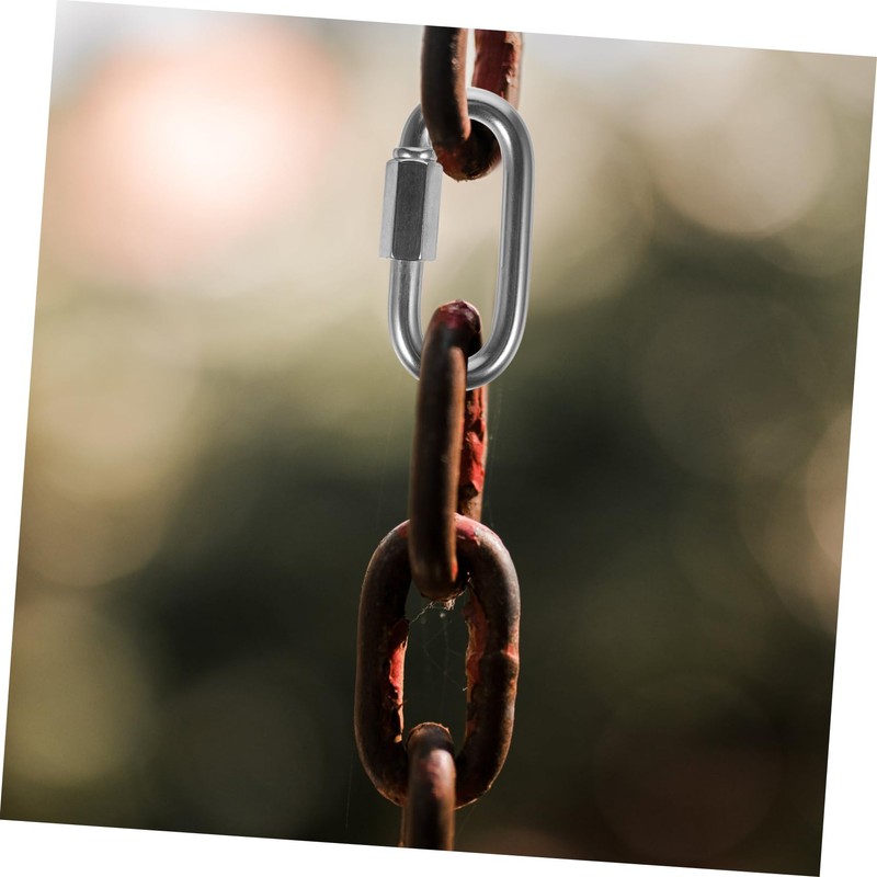 LIFKOME Locking Carabiner Clip Stainless Steel Small Chain Link Connector