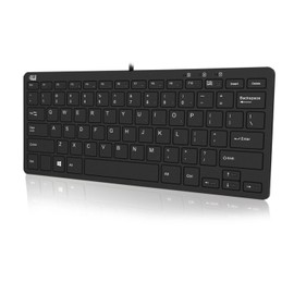 ADESSO Adaptec SlimTouch 510 Mini Keyboard with USB Hubs (AKB-510HB), Black