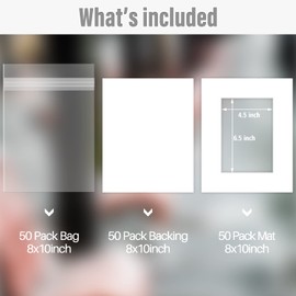 Golden State Art Golden State Art Pack of 50 8x10 White Picture Mats Mattes with White Core Bevel Cut for 5x7 Photo + Backing + Bags