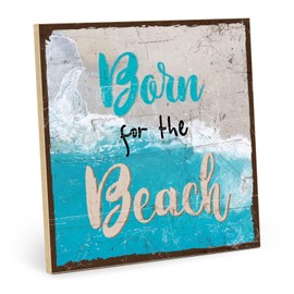TypeStoff HS-00743 Wooden Sign with Saying - Beach - Vintage Look with Quote as Gift and Decoration on the Theme of Beach, Holiday and Relaxation