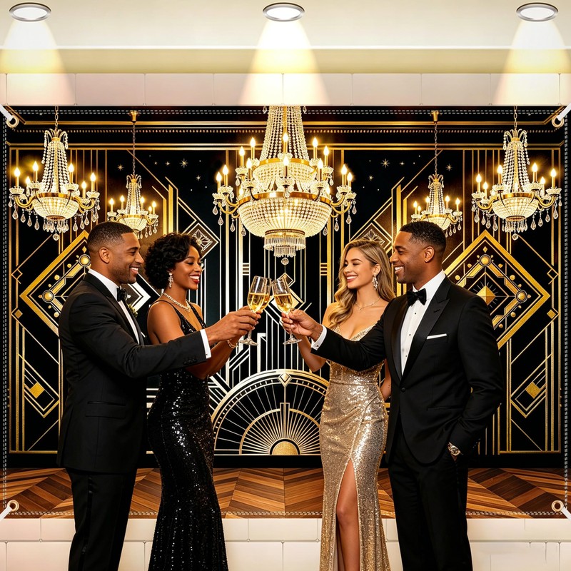 7 x 5 Ft Great Gatsby Backdrop, 1920s Gatsby Party