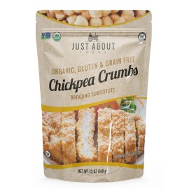 Just About Organic Gluten Free Chickpea Bread Crumbs Non GMO Kosher 12oz Culinary Delight