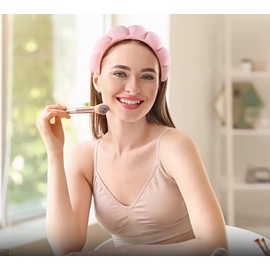 POMVIEA Spa Headband, Pink Make Up Headbands for Women Soft Head Band For washing face (A- Pink)