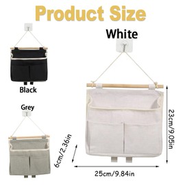 Wzenclave Wall Hanging Storage Bag Dormitory Fabric Hanging Basket Clutter Storage Bag with Pockets Behind Wall Storage Hanging Bag Bedside Hanging Organiser for Camp Kitchen Bedroom Bathroom Office