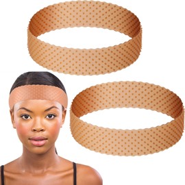 WILLBOND 2 Pieces Silicone Wig Grip Band Adjustable Headband No Slip Bands Seamless Wig Holder for Men Women Sports Yoga(Dark Brown)
