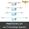 fuxton Set of 12 Tie Down Straps with Hooks, 4