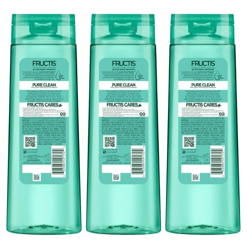 Champú Garnier Hair Care Fructis Pure Clean, 125 Onzas Líqui