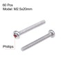 sourcing map Machine Screws Phillips Head Screws M2.5 x 20