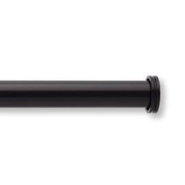 MODE Outdoor Collection 1 1/8" Diameter Curtain Rod Set with End Cap Finials and Steel Wall Mounted Adjustable Curtain Rod, Fits 72” to 144” Windows, Dark Brown
