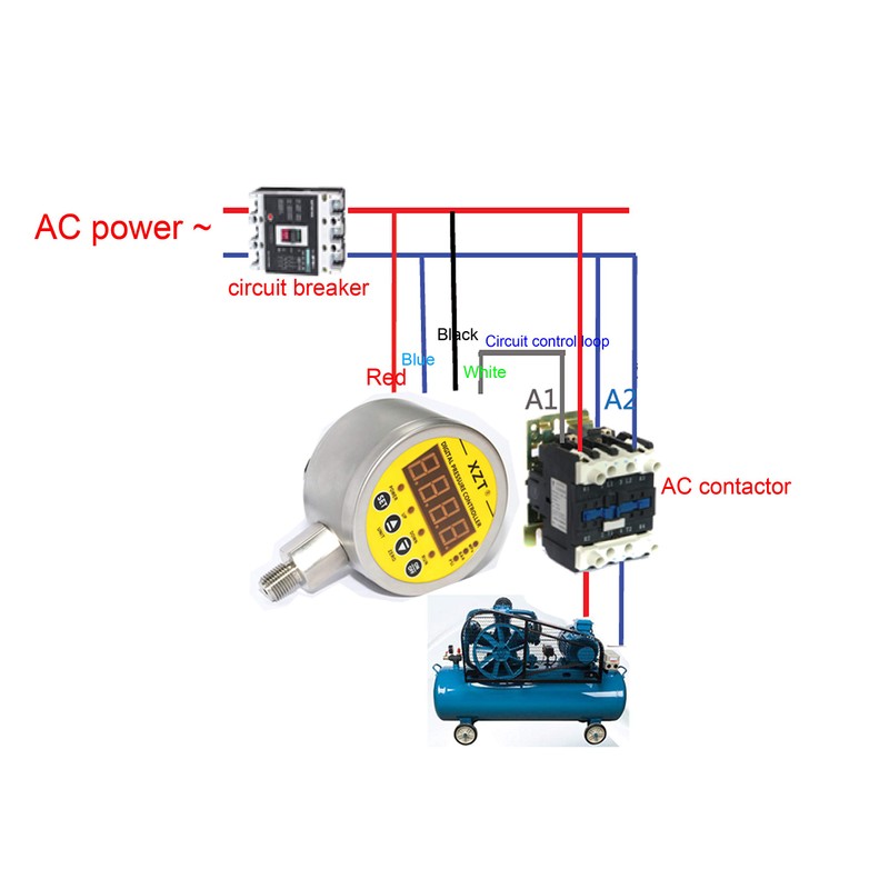 XZT 230PSI-NPT Digital Pressure Switch Controller,Pressure Gauge,Pressure Sensor for Water