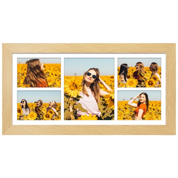 Gaevuian 11x23 Picture Frame Display 5 opening 5x7 and 8x10