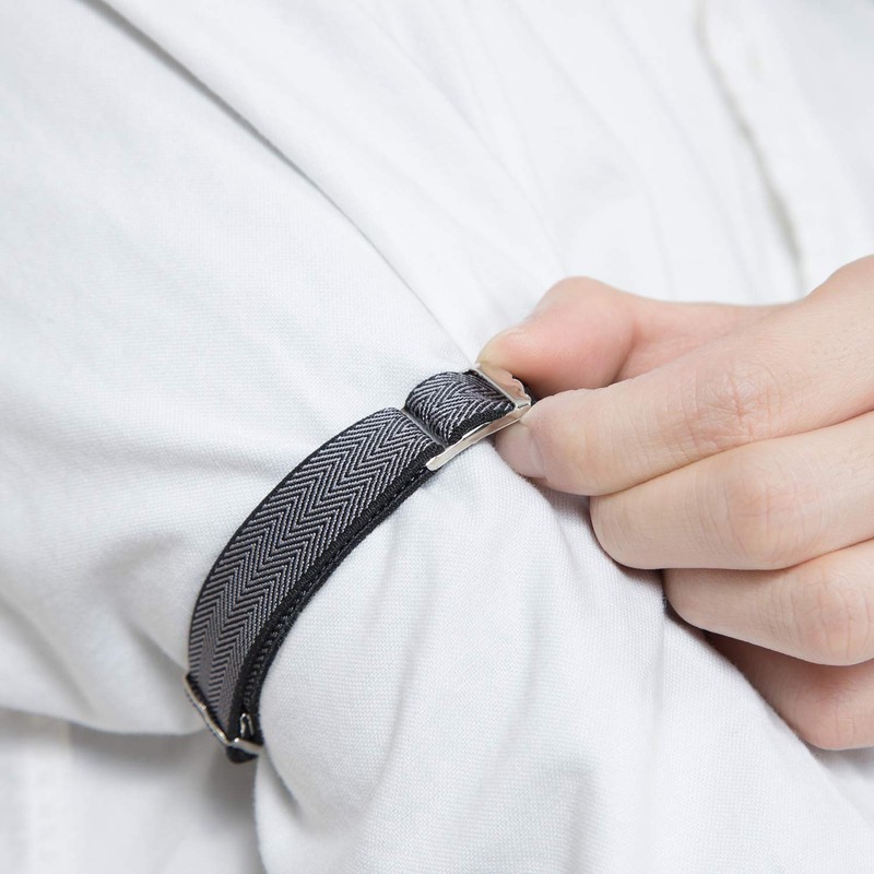 Peace Kobo Armband, Ribbon Rubber, 02. black/gray