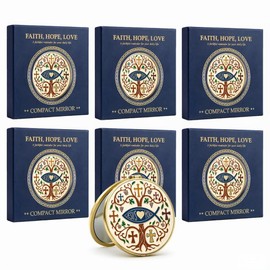 Jesus Fish Compact Mirror, Double-Sided Christian Gift for Her-6 Pcs