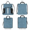 BeeGreen Blue Sport Cinch Bag String Backpack with Shoe Compartment