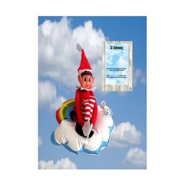 ELF PROP - Elf Daydreaming in a Inflatable Rainbow on a Cloud Elf Props Ideas Joke Christmas Decoration