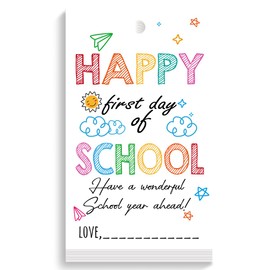 Back to School Gift Bag Tags,Cute Happy First Day of School Happy First Day of School Gift Tags,Teacher Appreciation Gift Tags,Welcome Back to School Gift Tag for Student