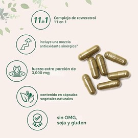 Micro Ingredients Resveratrol NAD Complex 3,000 mg para mujeres y hombres, 240 cápsulas vegetales | Alternativa de suplemento NMN | Mezcla 11 en 1 con