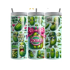Unbranded Just a Girl Who Loves Pickles Funny Pickles 20oz Tumbler Tumblr Insulated Travel