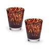 Two's Company Set of 4 Tortoise Print Double Old Fashion