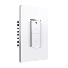 Interruptor de luz inteligente, botón de doble interruptor inteligente, compatible con Alexa y Google Home, control remoto con función de temporización, no requiere concentrador, la aplicación Smart