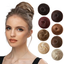 SARLA Hair Bun Extension Beach Blonde Synthetic Fake Ballet Buns Hair Piece for Women Girls Lady Updo Donut Chignon
