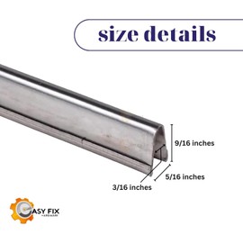 Easy Fix Hardware Premium Large Sill Track Cover for Sliding Patio Glass Doors | Sliding Door Repair Replacement Hardware Repair Stainless Steel | Fix Sliding Glass Door Track Cover (8 Feet)