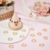 SUNNYCLUE 1 Box 50Pcs Double Heart Bezel Charm Gold Heart