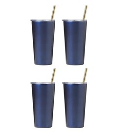 Cambridge 20 Oz Navy Stainless Steel Highballs, Set Of 2, 4 Count, No Color