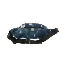 Le Miel Fanny Packs Denim Delight Jean Waist Pack Stylish Chic Belt Bag with Chain Accent for Women (LY104 Dark Denim)