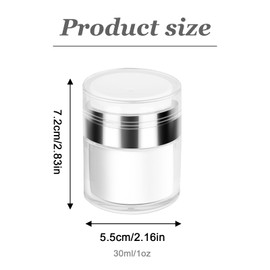 Airless Pump Jars Refillable Cosmetic Moisturizer Pump Botttles Travel Size for Cream, Gels and Lotion with Silicone Spatula (1oz)