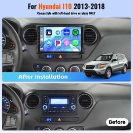 4+64G Car Stereo Radio for Hyundai I10 2013-2018 with Wireless CarPlay & Android Auto 9 Inch Android 15 Touchscreen for I10 Car Stereo, Bluetooth 5.0, FM/RDS, 32EQ, GPS, WiFi, UI