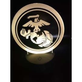 Unbranded Edge Lit Tabletop Sign, Multi-Colored LED, Night Light US Marines