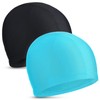 2 Pieces Elastic Swim Caps Comfortable Fabric Swimming Hat Lightweight