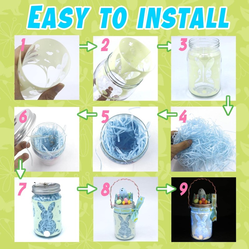 mishunyus 4 Pack Light Up Easter Craft Kit, DIY Easter