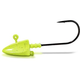 Rhino Premium Jig Force Fishing Hooks with Jig Heads Sea Fishing Fishing Accessories for Rubber Fish, UV Yellow, 8/0