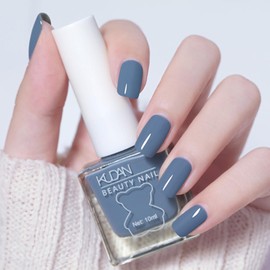 NovaCharm Grey Blue Nail Polish - Long-Lasting Nail Polish - Air Dry Quick Dry Nail Polish - Chip Resistant Nail Lacquer Easy Apply - Fingernail Polish Nail Art Polish for Women Manicure DIY