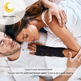 Wrist & Forearm Support Splint Brace For Carpal Tunnel Night support, Longer 10.6 inch Forearm & Wrist Support. Reversible Arm Brace for Carpal Tunnel Wrist Forearm Immobilizer Brace Splints (Update Right & Left, Freesize)