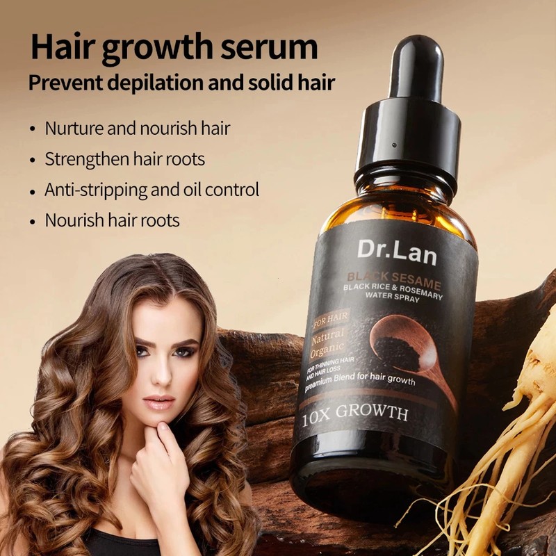 Ready Stock Dr.Lan Black Sesame Hair Growth Serum 30ml Natural