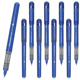 10 x Papermate Inkjoy Liquid Ink Rollerball Pen, Quick-Drying Ink & Ergonomic Body, 0.5mm Needle Point Fine Nib, Blue - Loose in Plain Packaging