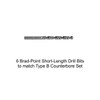 Set Of 6 High Speed Steel Brad Point Drill Regular
