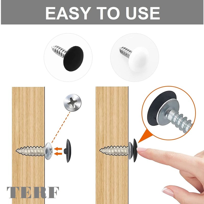 TERF® White Press-Fit Pozi Cover Cap 12mm (1/2 Inch) Diameter