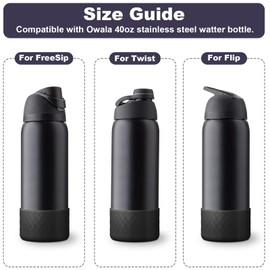 YOUCOX Silicone Boot for Owala Water Bottle 40 oz, Anti-Slip Protective Sleeve for FreeSip/Twist/Flip Stainless Steel Water Bottles, Bottom Cover for Owala Accessories, BPA Free, Dishwasher Safe