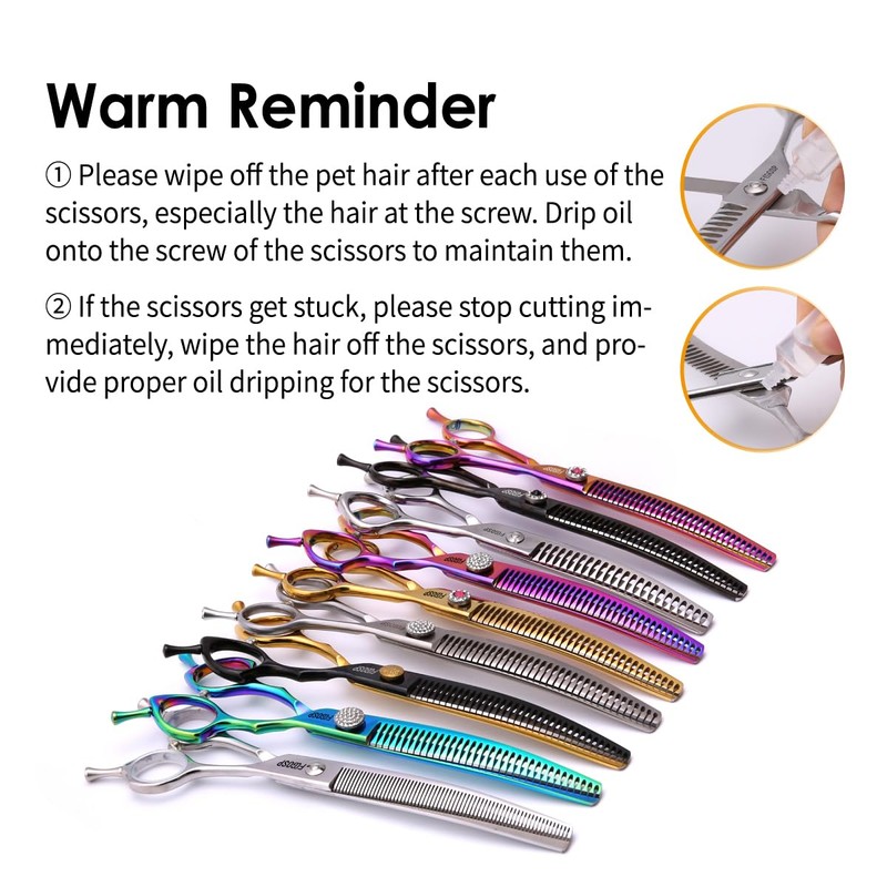 FOGOSP 7.0'' Curved Chunkers Shears for Dog Grooming Professional Magic