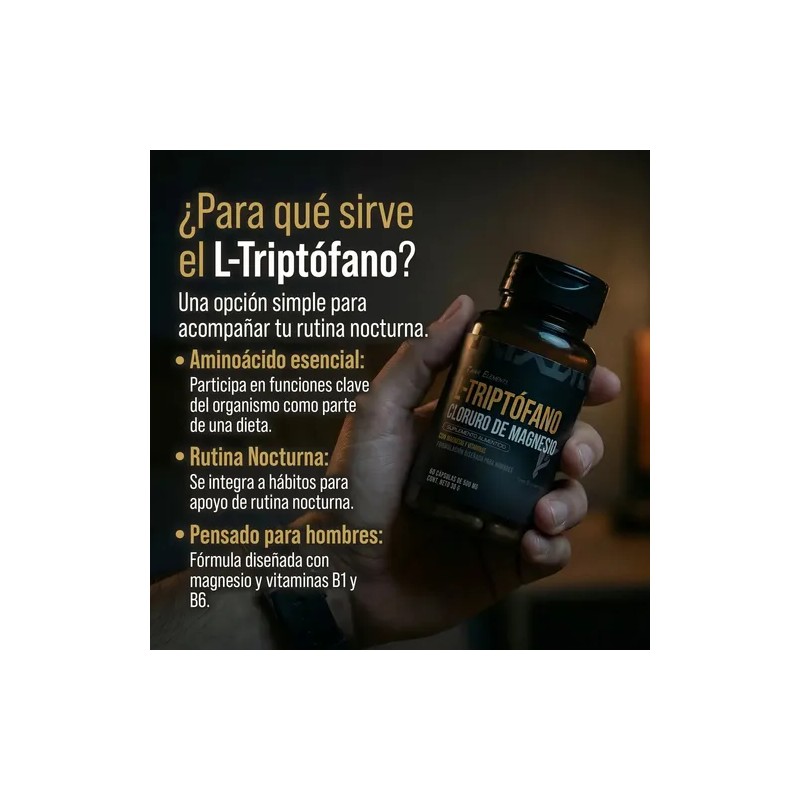 L Triptofano Magnesio B1 B6 60cap Tawr Elements Para Dormir